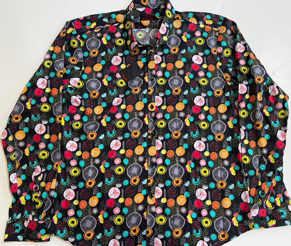 Jared Lang Men's Trim Fit Multicolor Button-Up Shirt AH-T-744 Size 2XL
